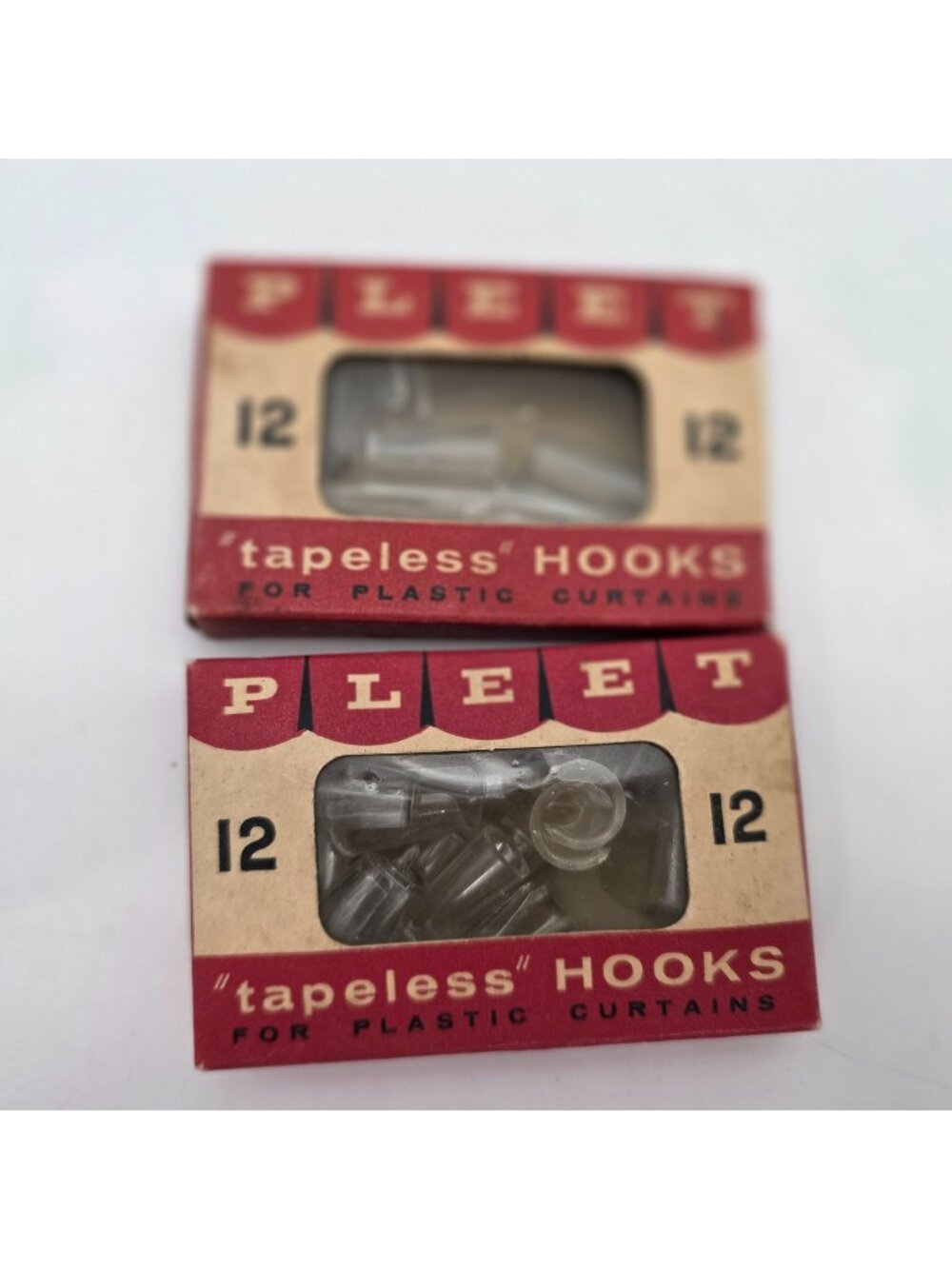 Pleet Tapeless Hooks For Plastic Curtains Vintage Boxes